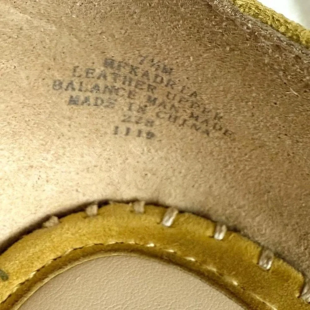 Marc Fisher Kadria Yellow Suede Espadrille Wedge Sandals